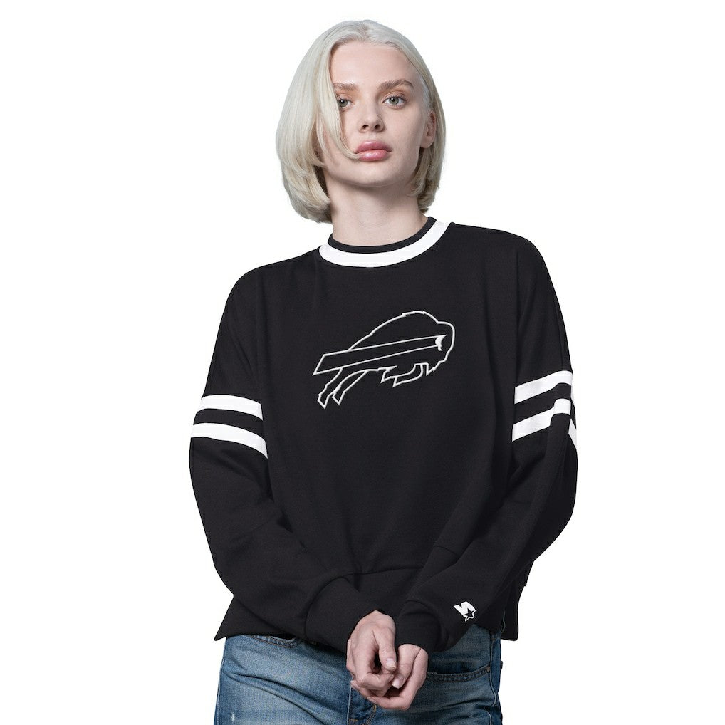 Buffalo Bills Starter Women's Rally Drop Shoulder Cropped Sweatshirt | NFL Outlet