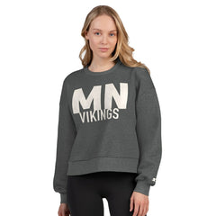 Minnesota Vikings Starter Women's Show Up Cropped Fleece Pullover Sweatshirt | NFL Online