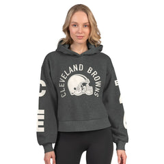 Cleveland Browns Starter Women's Star Player Cropped Fleece Pullover Hoodie | NFL New