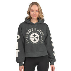 Pittsburgh Steelers Starter Women's Star Player Cropped Fleece Pullover Hoodie | NFL Outlet
