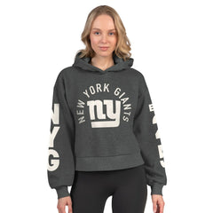 New York Giants Starter Women's Star Player Cropped Fleece Pullover Hoodie | NFL Near me