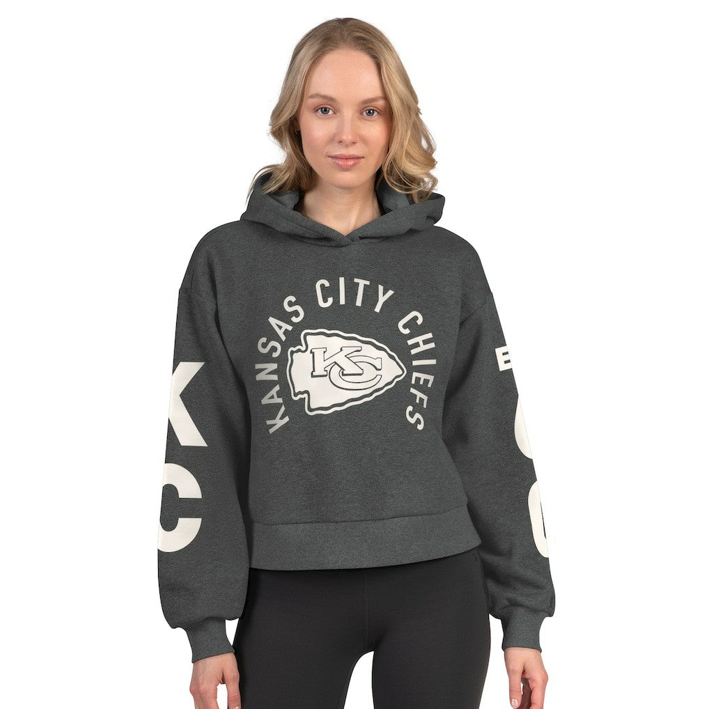 Kansas City Chiefs Starter Women's Star Player Cropped Fleece Pullover Hoodie | NFL Near me