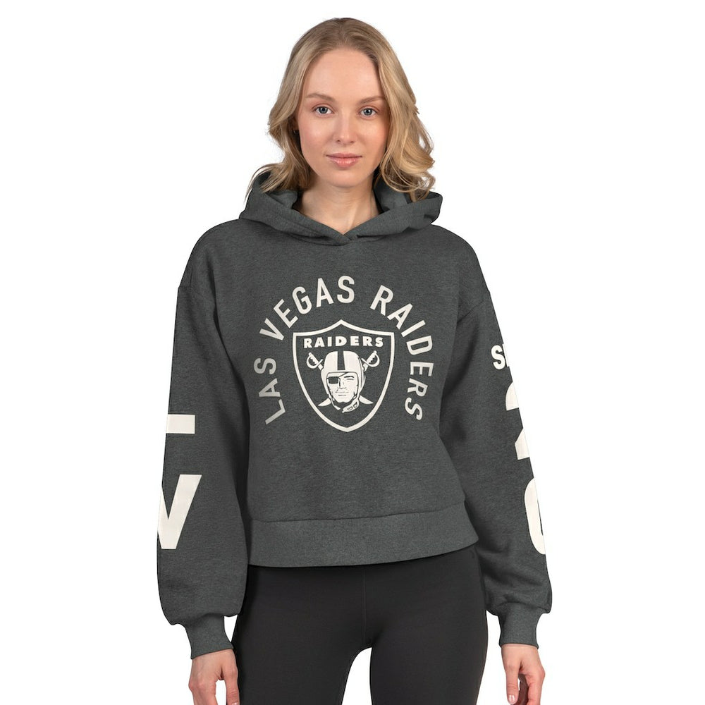 Las Vegas Raiders Starter Women's Star Player Cropped Fleece Pullover Hoodie | NFL Hot