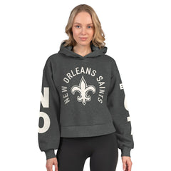 New Orleans Saints Starter Women's Star Player Cropped Fleece Pullover Hoodie | NFL Outlet