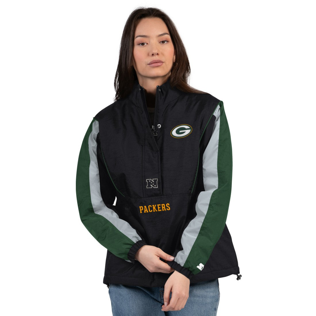 Green Bay Packers Starter Women's Thursday Night Gridiron Half-Zip Jacket | NFL US