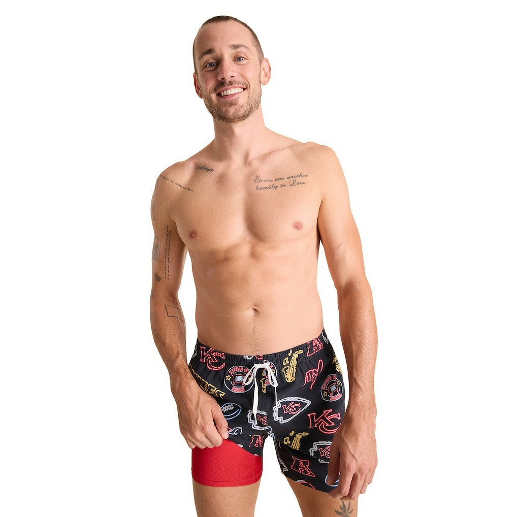Kansas City Chiefs Chubbies The Neon 5.5" Classic Lined Swim Trunks | NFL Sale