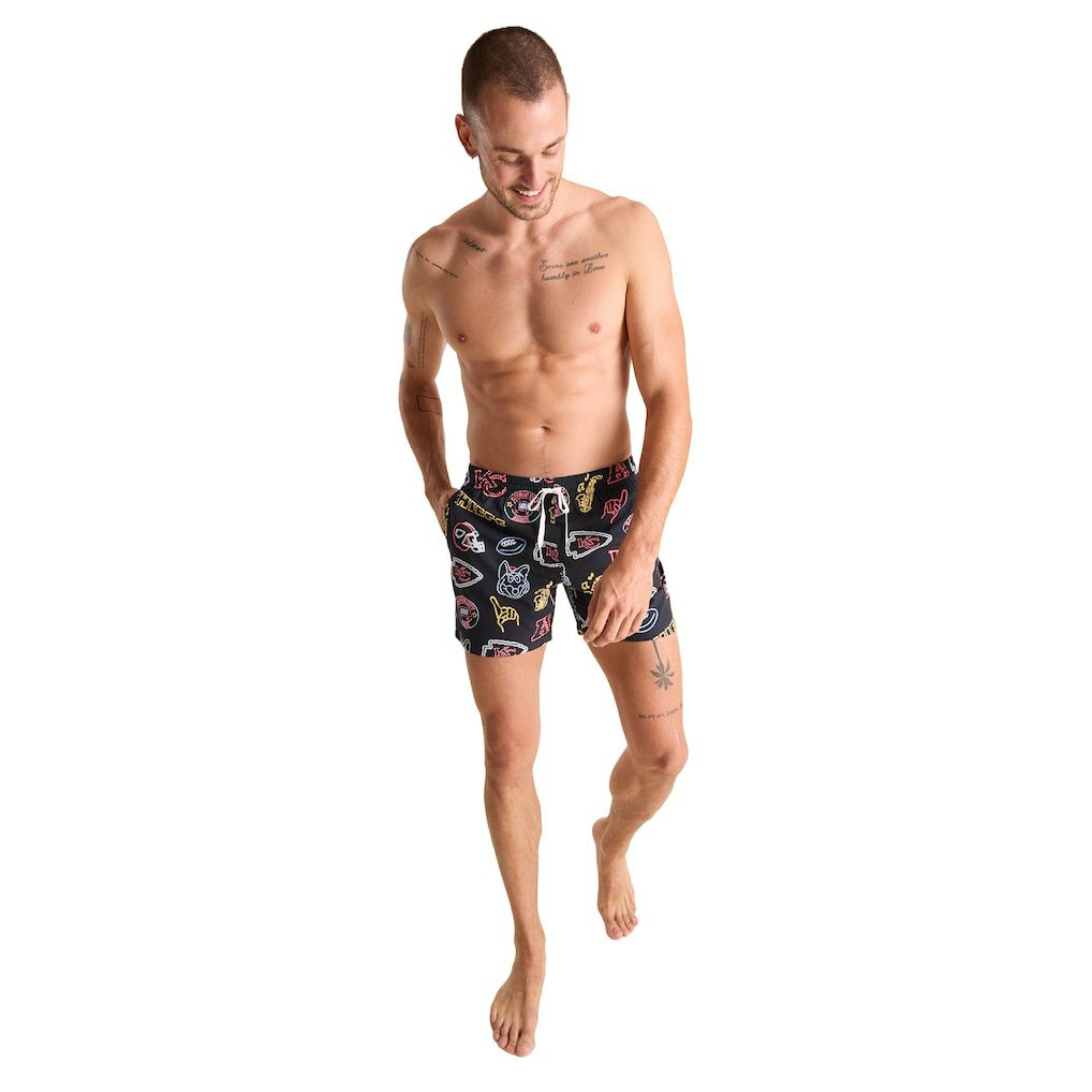 Kansas City Chiefs Chubbies The Neon 5.5" Classic Lined Swim Trunks | NFL Sale