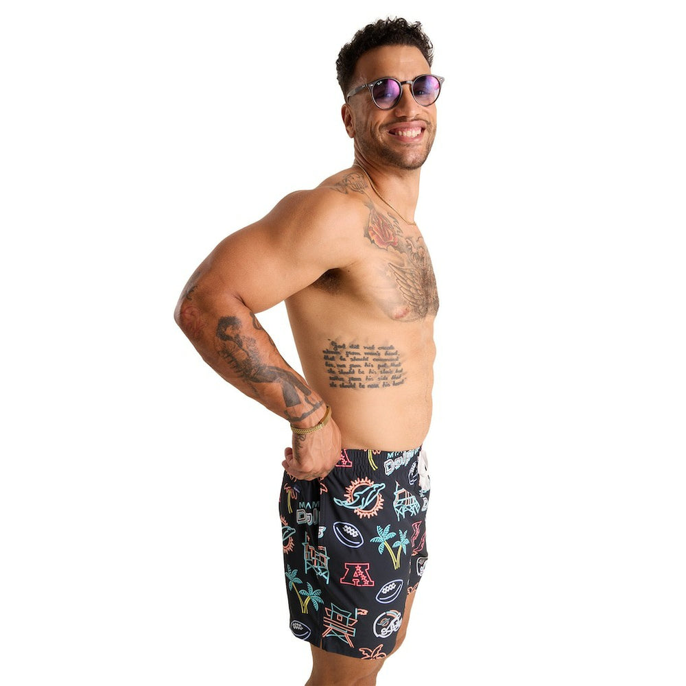 Miami Dolphins Chubbies The Neon 5.5" Classic Lined Swim Trunks | NFL Online