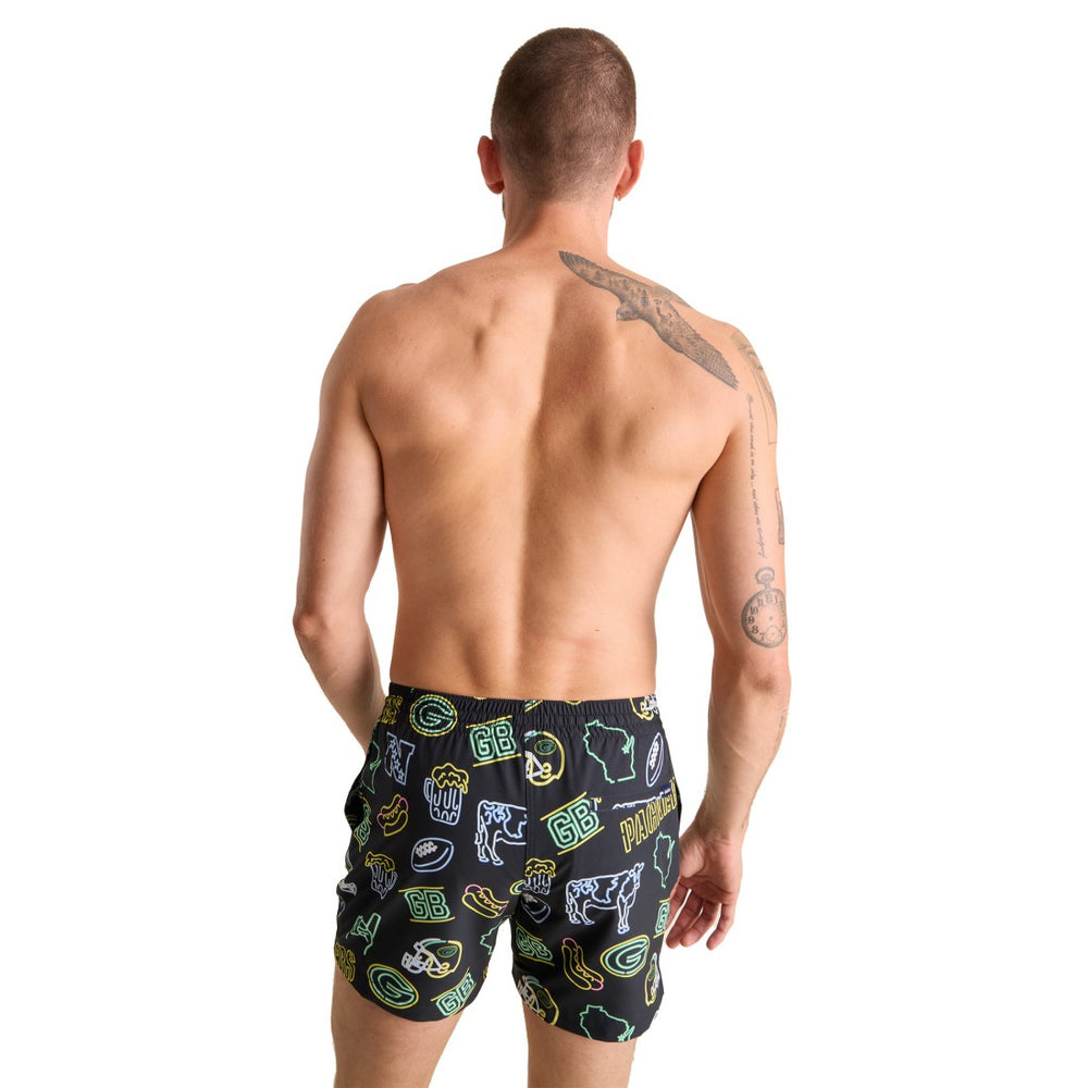 Green Bay Packers Chubbies The Neon 5.5" Classic Lined Swim Trunks | NFL New