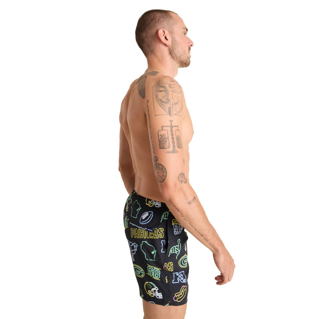 Green Bay Packers Chubbies The Neon 5.5" Classic Lined Swim Trunks | NFL New