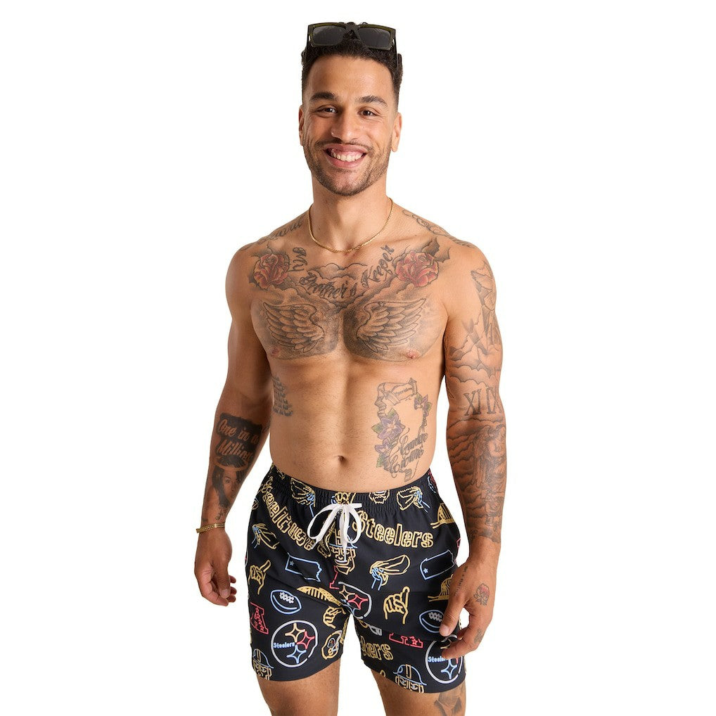 Pittsburgh Steelers Chubbies The Neon 5.5" Classic Lined Swim Trunks | NFL Outlet