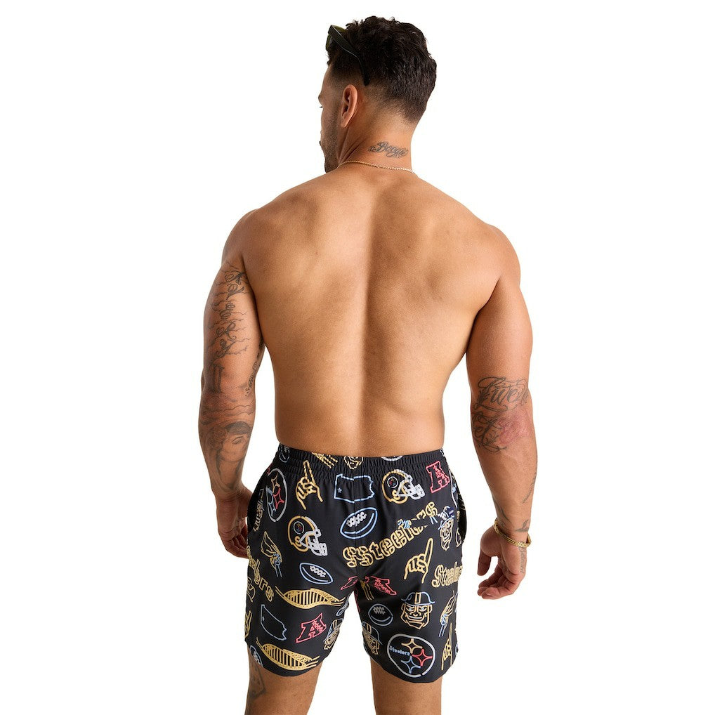 Pittsburgh Steelers Chubbies The Neon 5.5" Classic Lined Swim Trunks | NFL Outlet