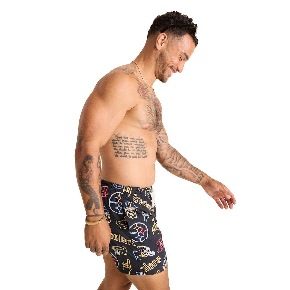 Pittsburgh Steelers Chubbies The Neon 5.5" Classic Lined Swim Trunks | NFL Outlet