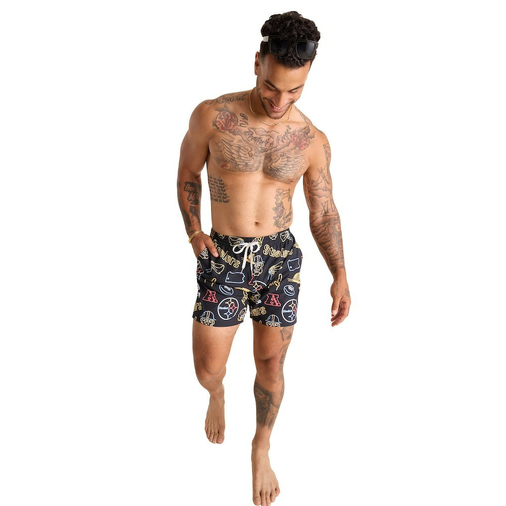 Pittsburgh Steelers Chubbies The Neon 5.5" Classic Lined Swim Trunks | NFL Outlet