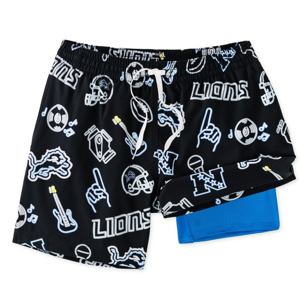 Detroit Lions Chubbies The Neon 5.5" Classic Lined Swim Trunks | NFL Discount