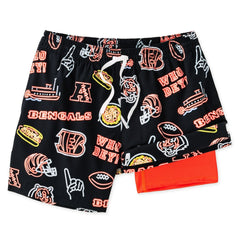 Cincinnati Bengals Chubbies The Neon 5.5" Classic Lined Swim Trunks | NFL Sale