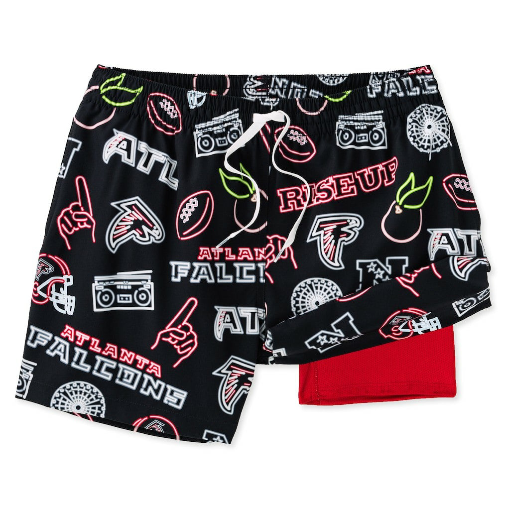 Atlanta Falcons Chubbies The Neon 5.5" Classic Lined Swim Trunks | NFL Discount