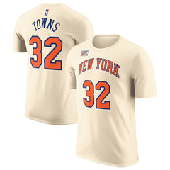 Cream Karl-Anthony Towns New York Knicks Unisex 2025/26 City Edition Name & Number T-Shirt | NBA