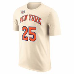 Cream Mikal Bridges New York Knicks Unisex 2025/26 City Edition Name & Number T-Shirt | NBA