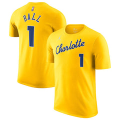 Yellow LaMelo Ball Charlotte Hornets Jordan Brand Unisex 2025/26 City Edition Name & Number T-Shirt | NBA