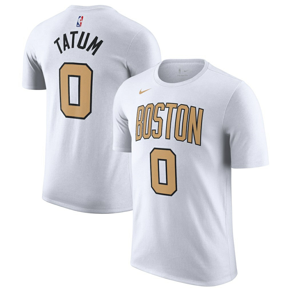 White Jayson Tatum Boston Celtics Unisex 2025/26 City Edition Name & Number T-Shirt | NBA