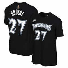 Black Rudy Gobert Minnesota Timberwolves Unisex Name & Number T-Shirt | NBA