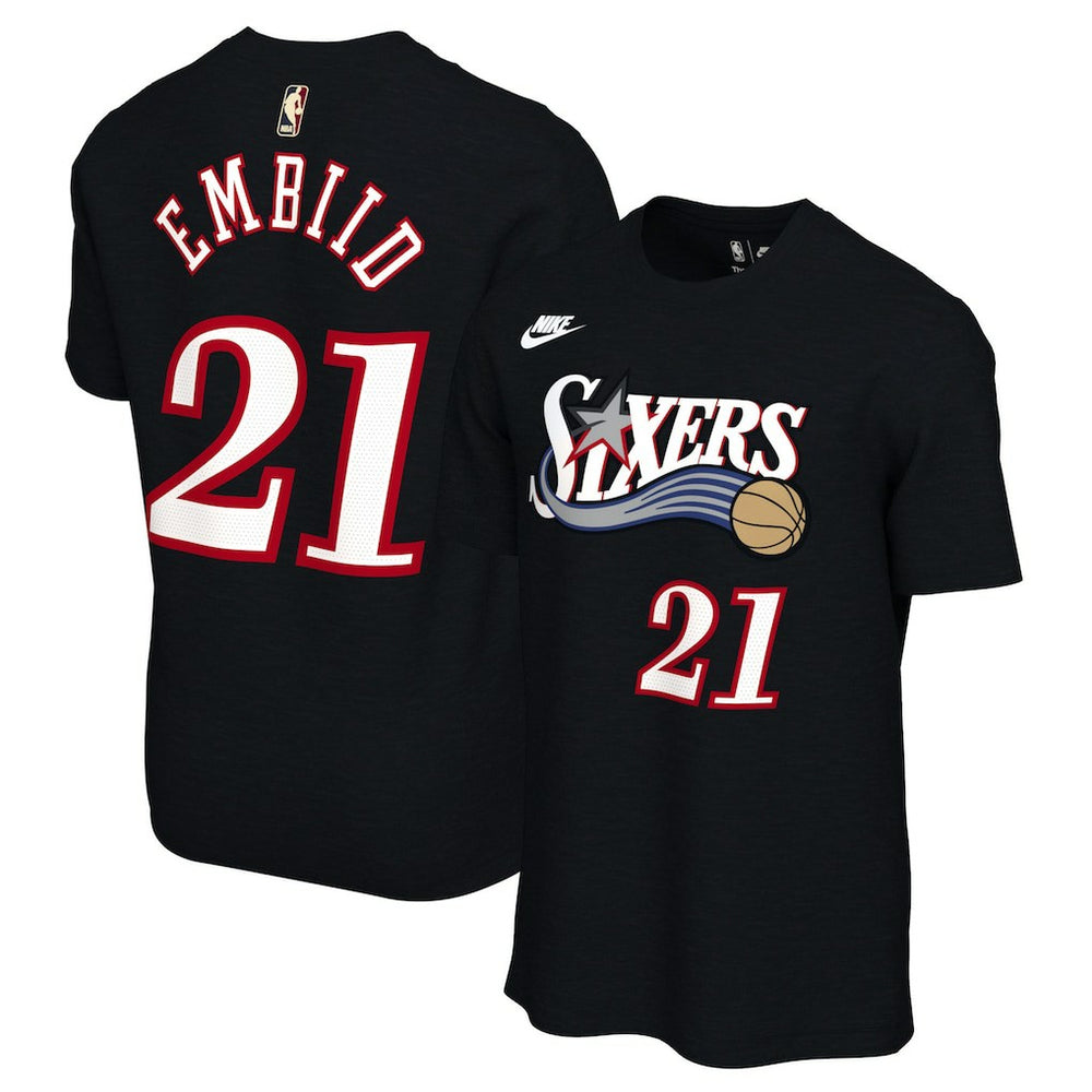 Black Joel Embiid Philadelphia 76ers Unisex Name & Number T-Shirt | NBA