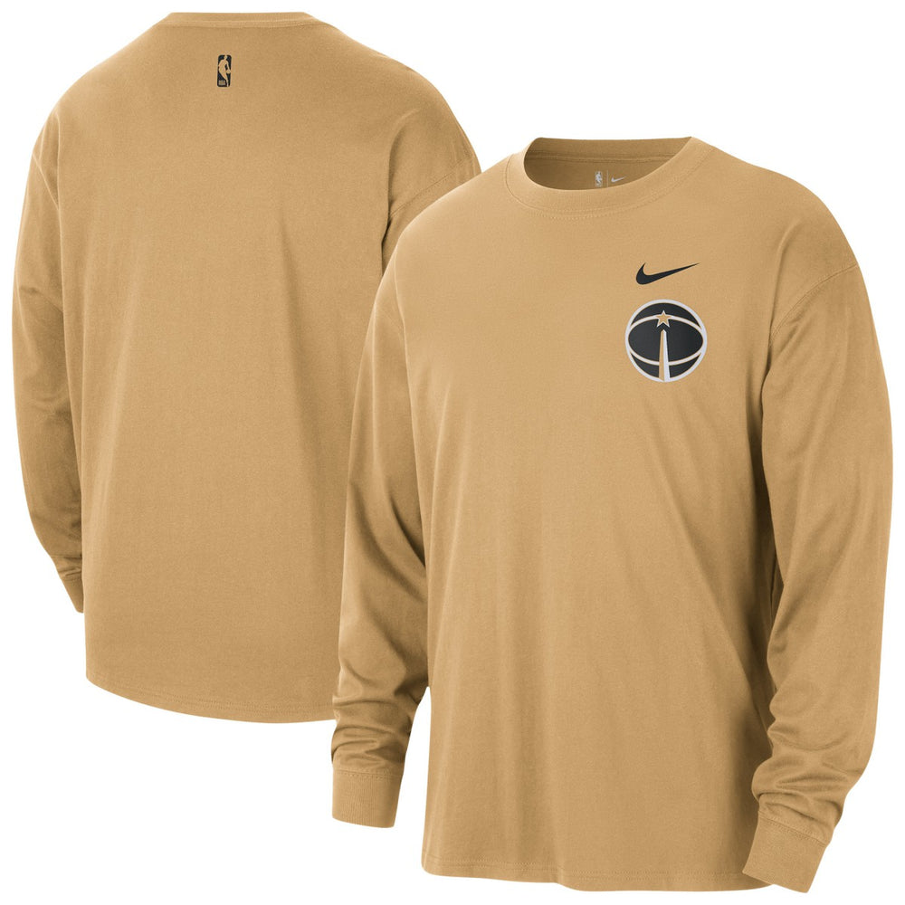 Gold Washington Wizards 2025/26 City Edition Remix Essential Logo Long Sleeve T-Shirt | NBA