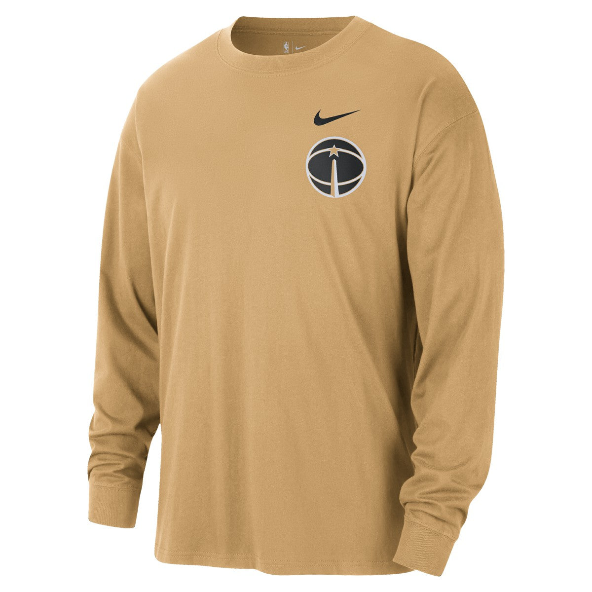 Gold Washington Wizards 2025/26 City Edition Remix Essential Logo Long Sleeve T-Shirt | NBA