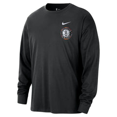 Black Brooklyn Nets 2025/26 City Edition Remix Essential Logo Long Sleeve T-Shirt | NBA