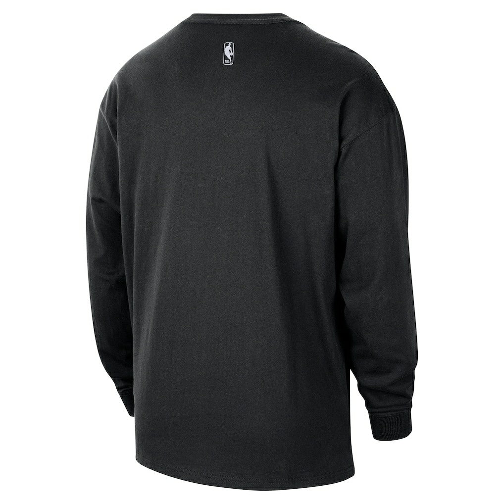 Black Brooklyn Nets 2025/26 City Edition Remix Essential Logo Long Sleeve T-Shirt | NBA