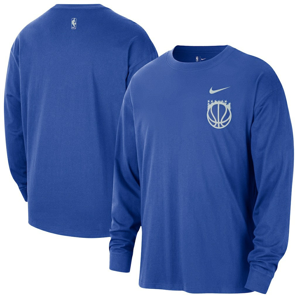 Blue Orlando Magic 2025/26 City Edition Remix Essential Logo Long Sleeve T-Shirt | NBA