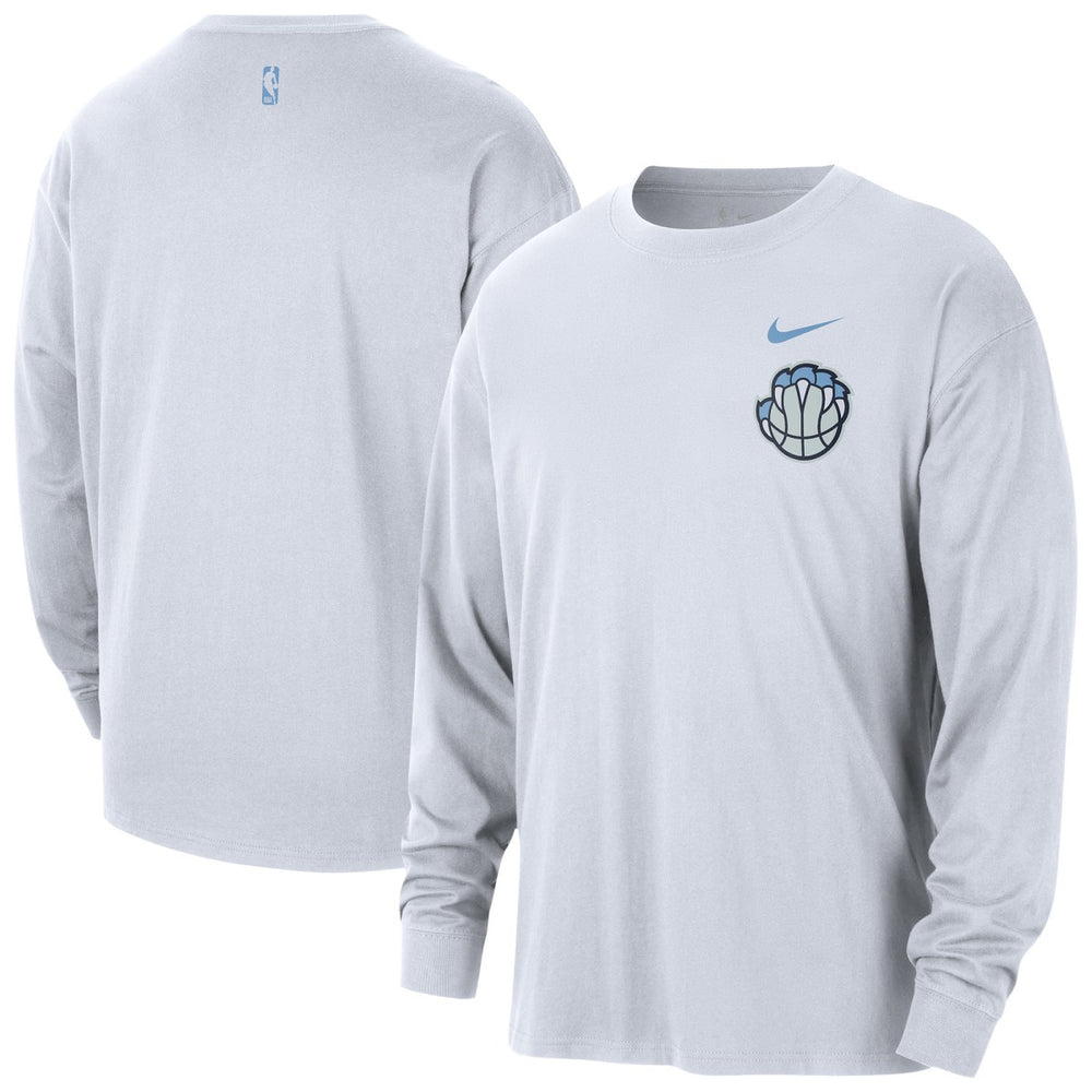 White Memphis Grizzlies 2025/26 City Edition Remix Essential Logo Long Sleeve T-Shirt | NBA