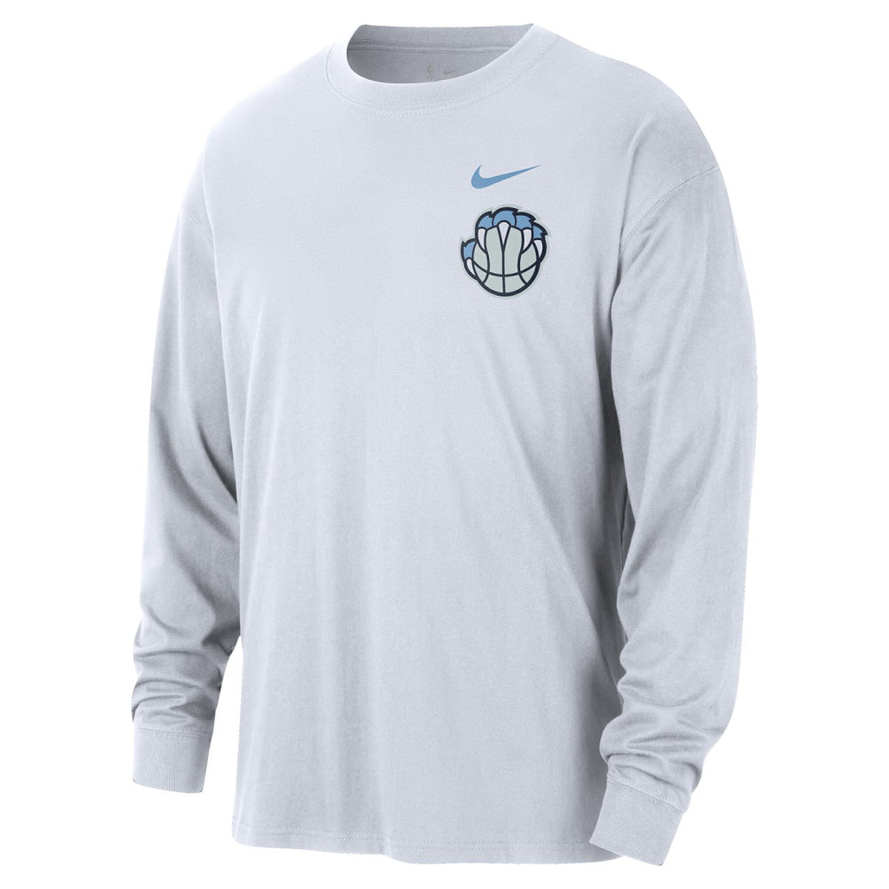 White Memphis Grizzlies 2025/26 City Edition Remix Essential Logo Long Sleeve T-Shirt | NBA