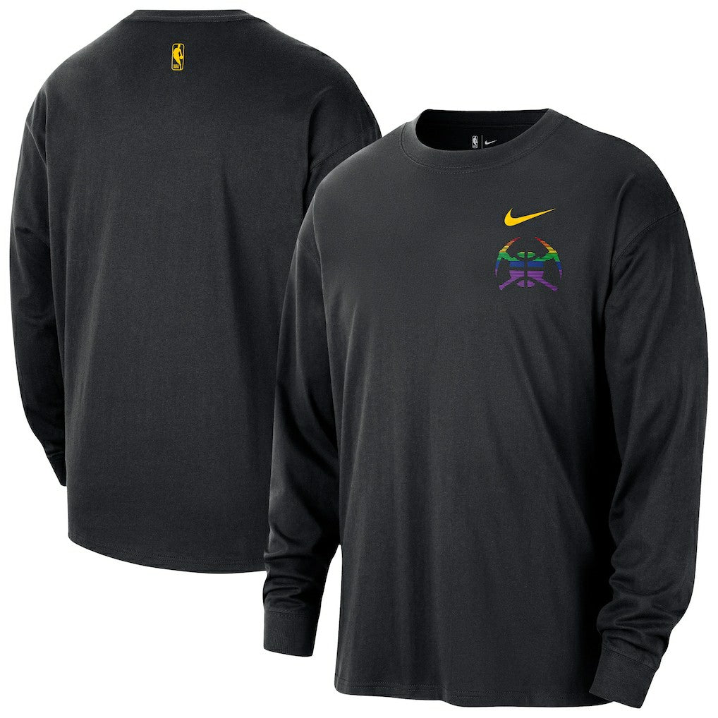Black Denver Nuggets 2025/26 City Edition Remix Essential Logo Long Sleeve T-Shirt sale | NBA