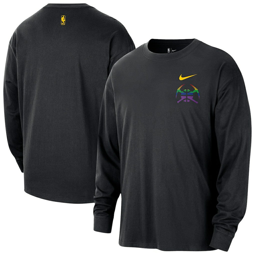 Black Denver Nuggets 2025/26 City Edition Remix Essential Logo Long Sleeve T-Shirt sale | NBA