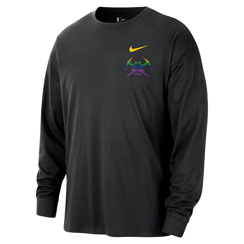 Black Denver Nuggets 2025/26 City Edition Remix Essential Logo Long Sleeve T-Shirt sale | NBA