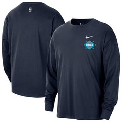 Navy Oklahoma City Thunder 2025/26 City Edition Remix Essential Logo Long Sleeve T-Shirt | NBA