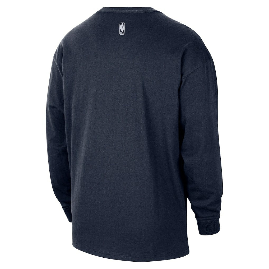 Navy Oklahoma City Thunder 2025/26 City Edition Remix Essential Logo Long Sleeve T-Shirt | NBA