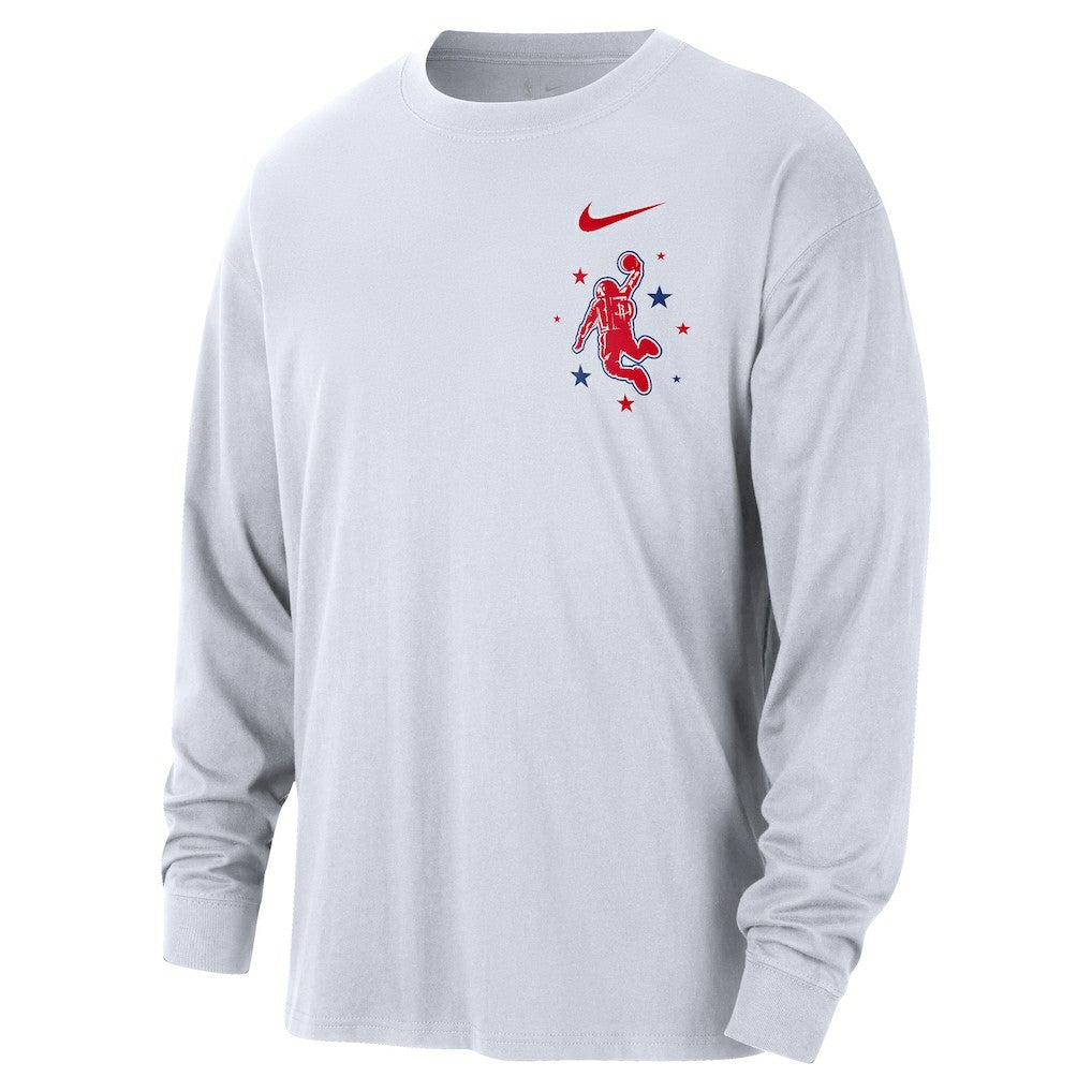 White Houston Rockets 2025/26 City Edition Remix Essential Logo Long Sleeve T-Shirt sale | NBA