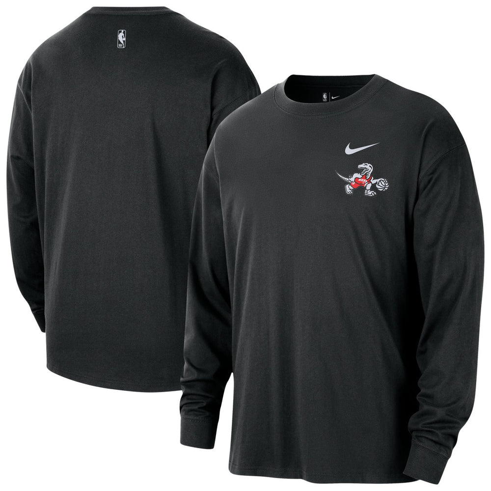 Black Toronto Raptors 2025/26 City Edition Remix Essential Logo Long Sleeve T-Shirt | NBA