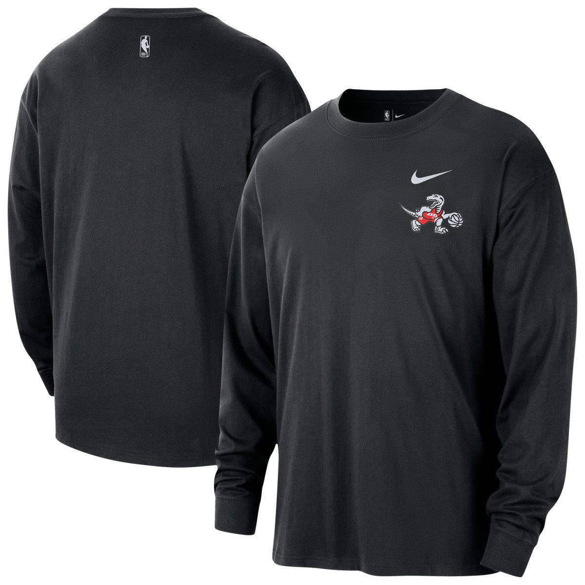 Black Toronto Raptors 2025/26 City Edition Remix Essential Logo Long Sleeve T-Shirt | NBA