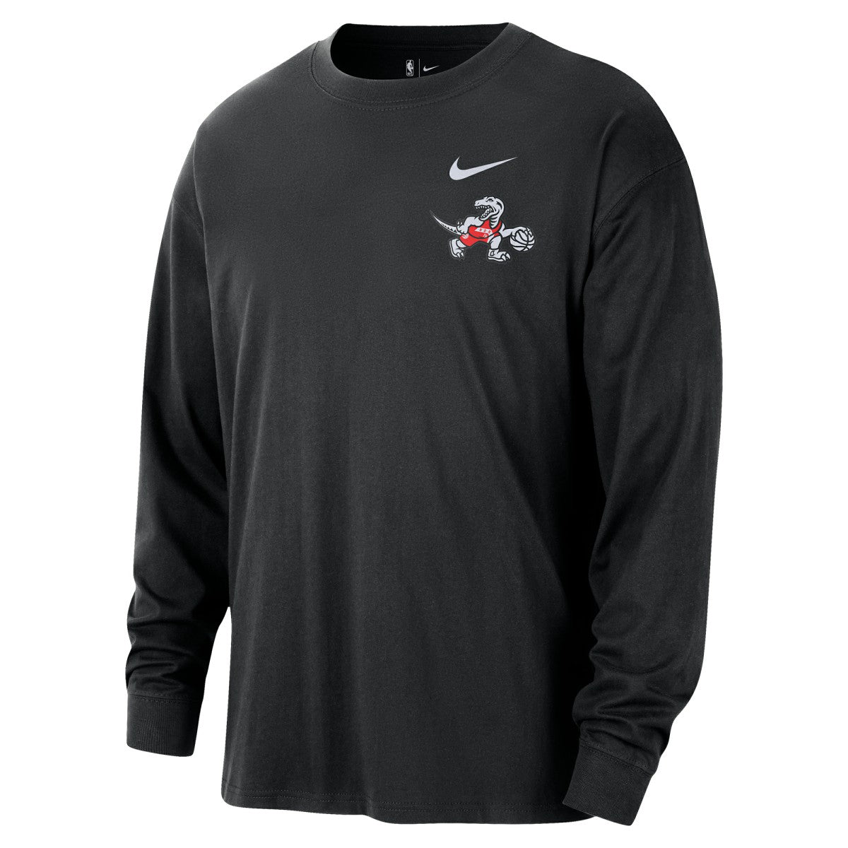 Black Toronto Raptors 2025/26 City Edition Remix Essential Logo Long Sleeve T-Shirt | NBA