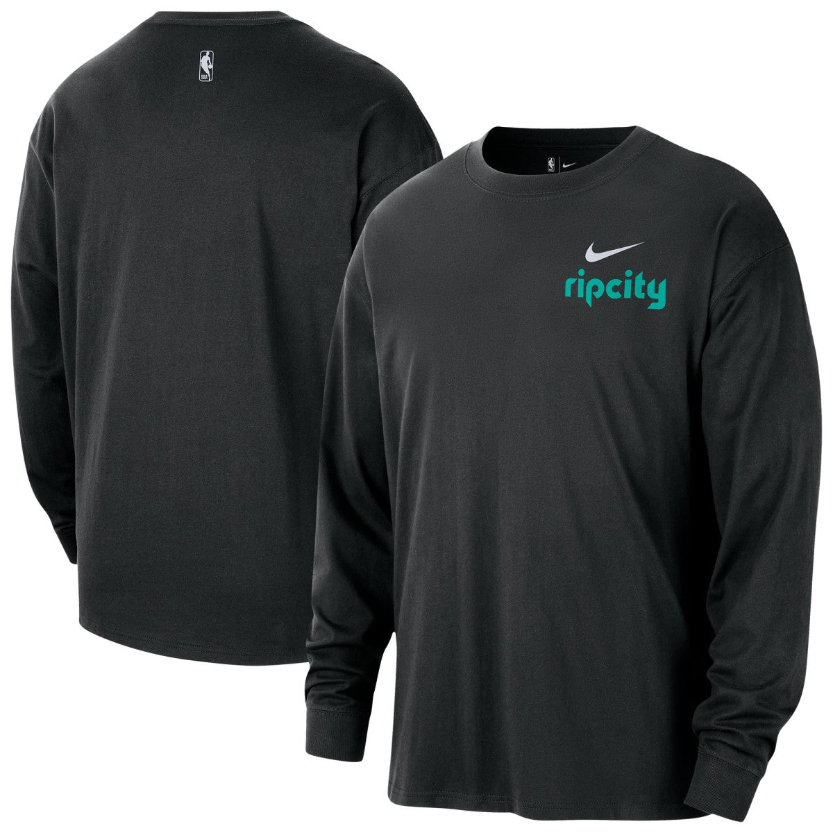 Black Portland Trail Blazers 2025/26 City Edition Remix Essential Logo Long Sleeve T-Shirt | NBA