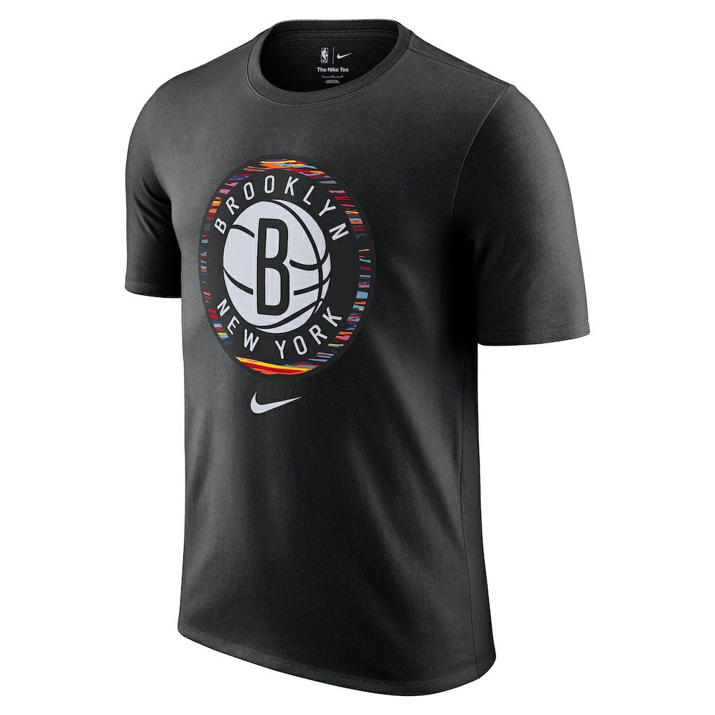 Black Brooklyn Nets 2025/26 City Edition Remix Essential Logo T-Shirt | NBA