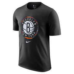 Black Brooklyn Nets 2025/26 City Edition Remix Essential Logo T-Shirt | NBA