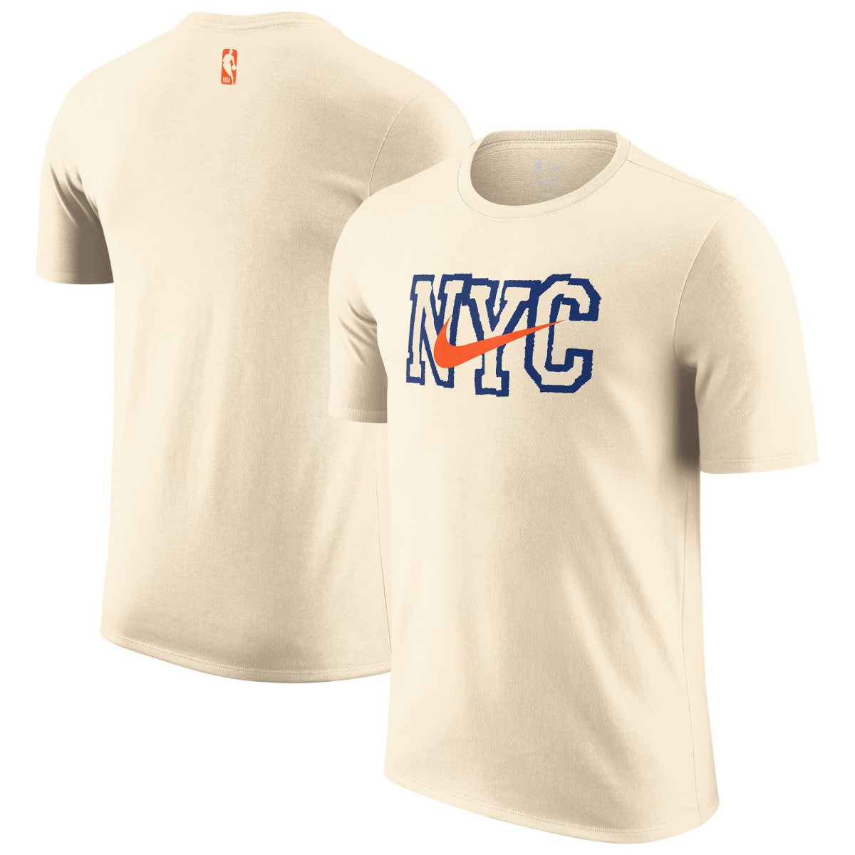 Natural New York Knicks 2025/26 City Edition Remix Essential Logo T-Shirt | NBA