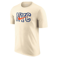 Natural New York Knicks 2025/26 City Edition Remix Essential Logo T-Shirt | NBA
