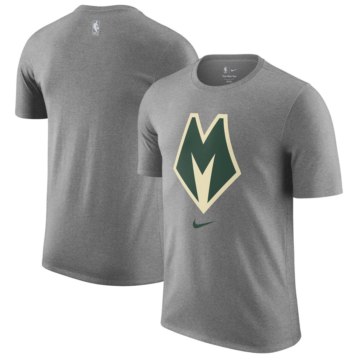 Heather Gray Milwaukee Bucks 2025/26 City Edition Remix Essential Logo T-Shirt | NBA