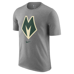 Heather Gray Milwaukee Bucks 2025/26 City Edition Remix Essential Logo T-Shirt | NBA